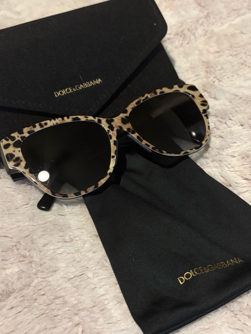 Dolce & Gabbana Leopard Cat-Eye Sunglasses - Beige, Black